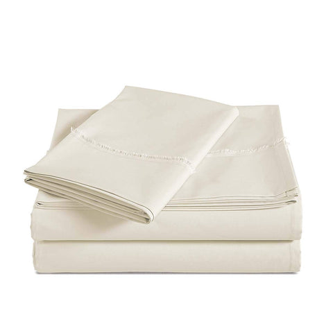 3-Piece Cotton Sheet Set With Frayed Hem - Twin XL