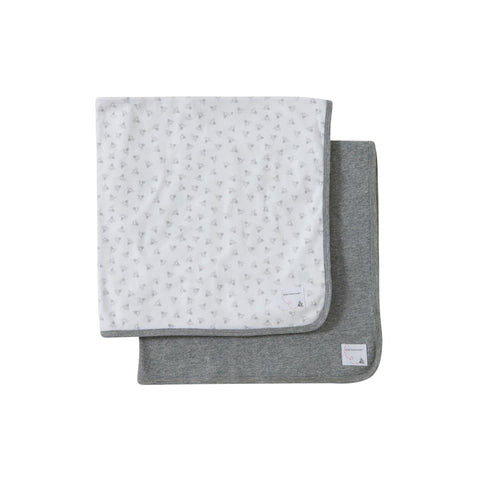 Cotton Baby Blankets - 2 Pack - Gray/Honeybee