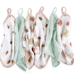 Muslin Bamboo Baby Washcloths - 6 Pack