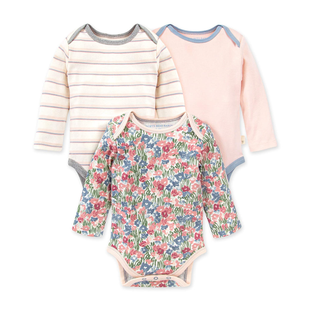Baby Bodysuits - 3 Pack - Flower Design – Organikits