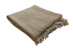 Cotton Muslin Throw Blanket - Light Gray