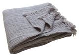 Cotton Muslin Throw Blanket - Light Gray