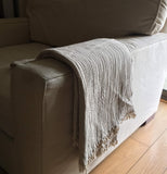 Cotton Muslin Throw Blanket - Light Gray