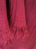 Cotton Muslin Throw Blanket - Burgundy/Red