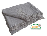 Cotton Muslin Throw Blanket - Light Gray