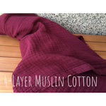 Cotton Muslin Throw Blanket - Burgundy/Red