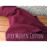 Cotton Muslin Throw Blanket - Burgundy/Red