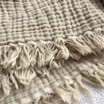 Cotton Muslin Throw Blanket - Light Gray