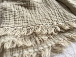 Cotton Muslin Throw Blanket - Light Gray